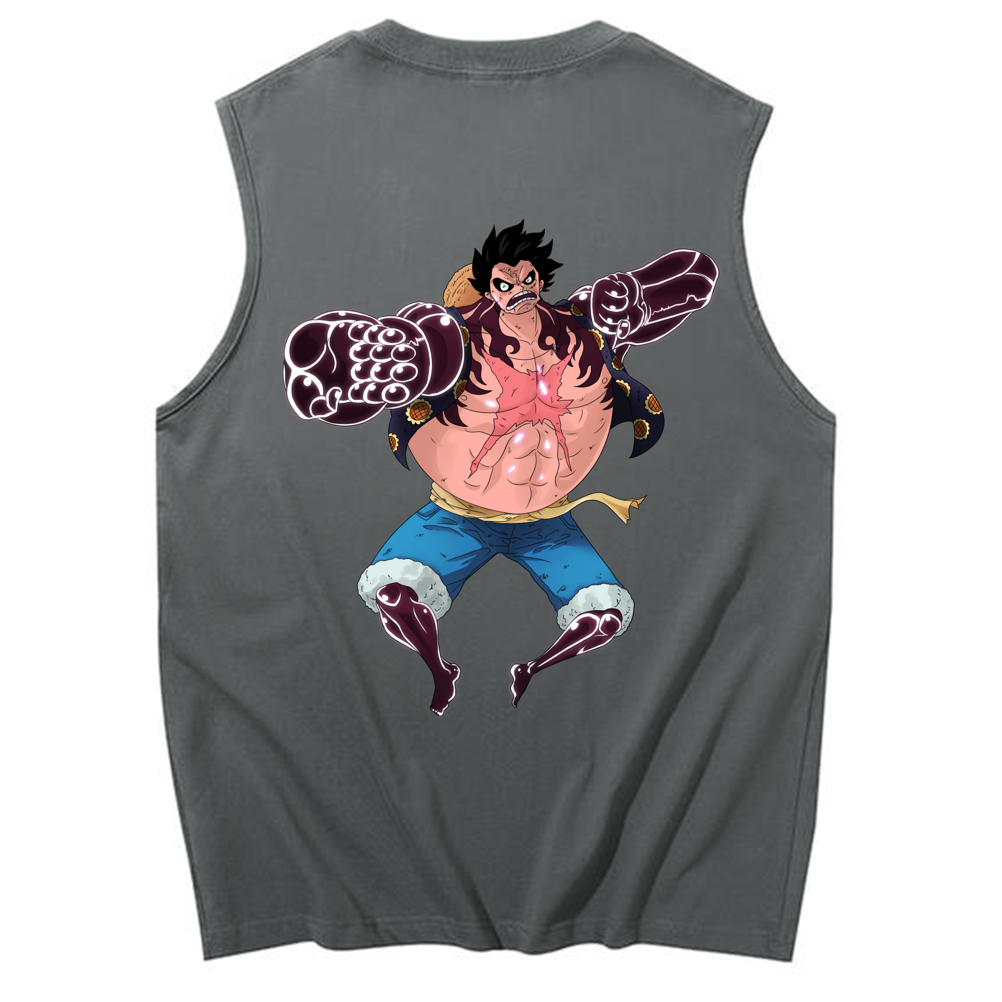 ワンピース モンキー・D・ルフィ ONE PIECE Monkey D. Luffy コットン100％タンクトップ（背面プリント）